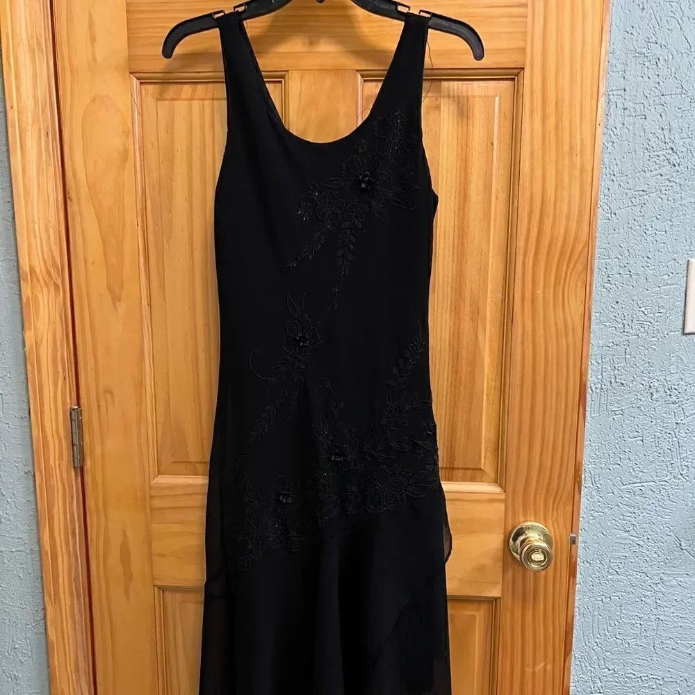 Fabi use Ella black embroidered and beaded dress size small